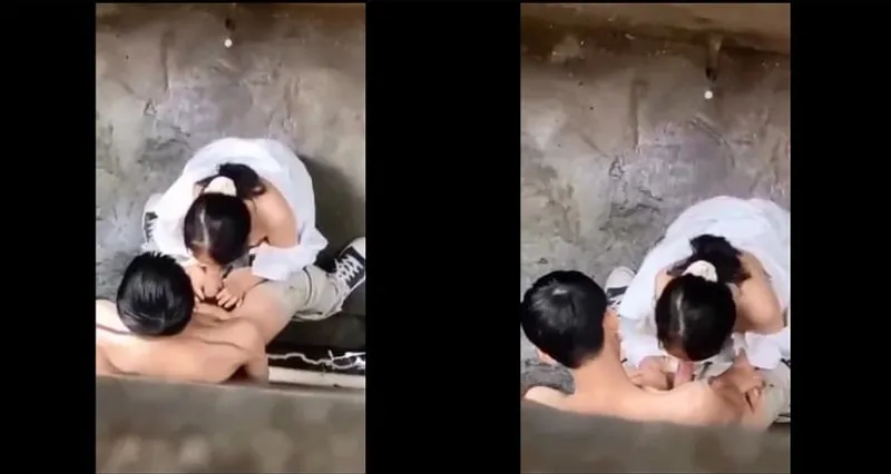 Quay lén em học sinh nữ bj cho bạn trai trong hẻm